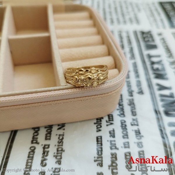 انگشتر زنانه تراش طلاروس رنگ ثابت مشابه طلا  ANG19988W