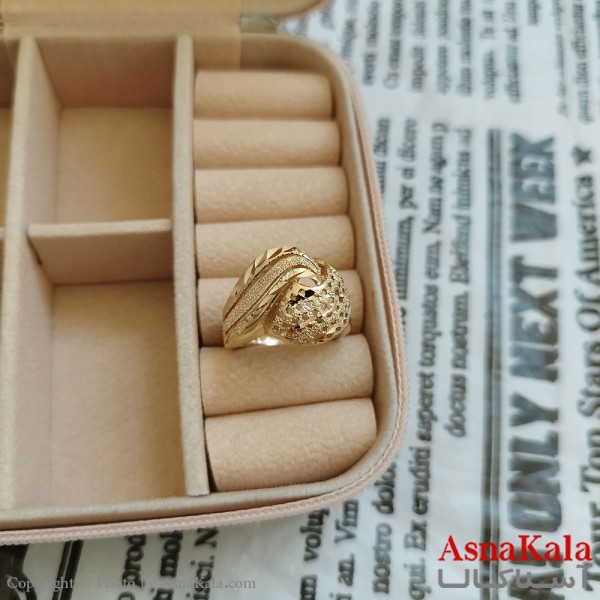 انگشتر زنانه تراش طلاروس رنگ ثابت مشابه طلا  ANG19995W