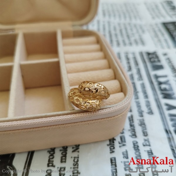 انگشتر زنانه تراش طلاروس رنگ ثابت مشابه طلا  ANG19997W