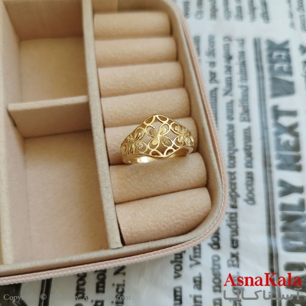 انگشتر زنانه تراش طلاروس رنگ ثابت مشابه طلا  ANG191000W