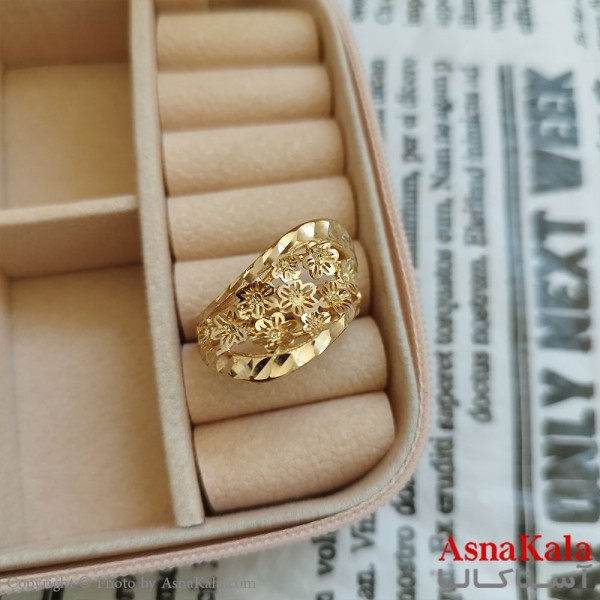 انگشتر زنانه تراش طلاروس رنگ ثابت مشابه طلا  ANG191001W