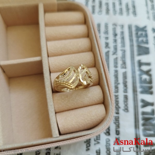 انگشتر زنانه تراش طلاروس رنگ ثابت مشابه طلا  ANG191005W