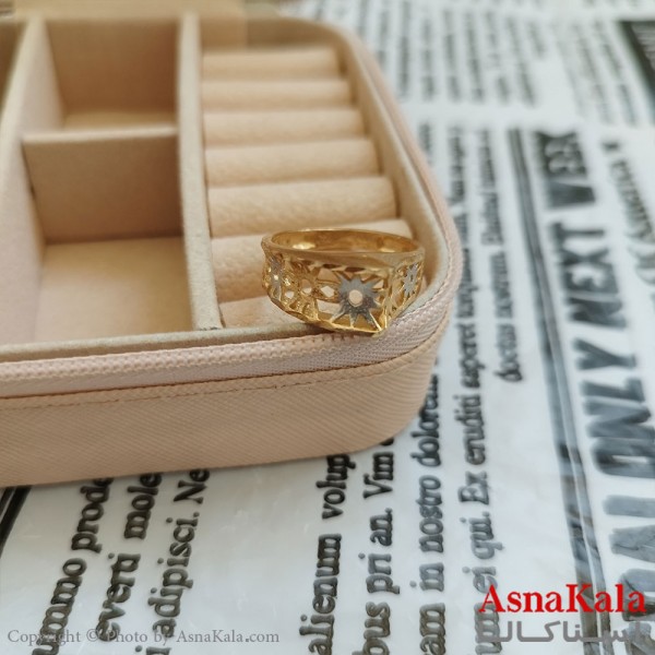 انگشتر زنانه تراش طلاروس رنگ ثابت مشابه طلا  ANG191010W