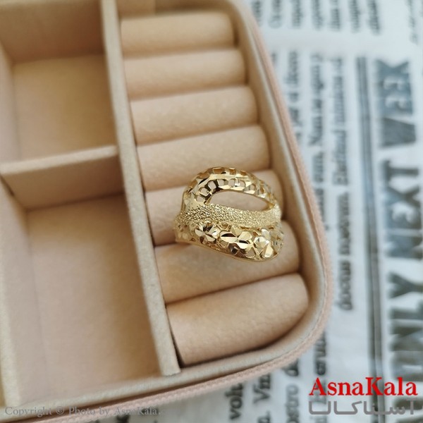 انگشتر زنانه تراش طلاروس رنگ ثابت مشابه طلا  ANG191014W