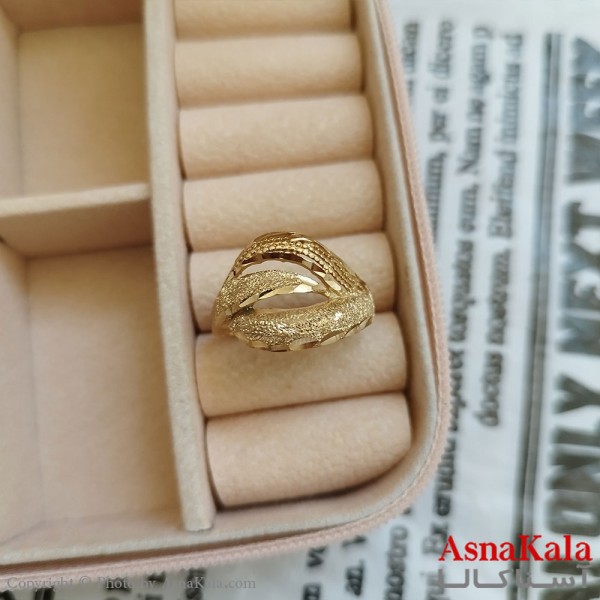 انگشتر زنانه تراش طلاروس رنگ ثابت مشابه طلا  ANG191017W