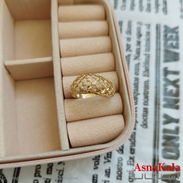 انگشتر زنانه تراش طلاروس رنگ ثابت مشابه طلا  ANG191019W