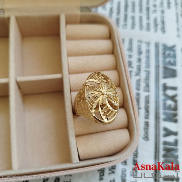 انگشتر زنانه تراش طلاروس رنگ ثابت مشابه طلا  ANG191020W