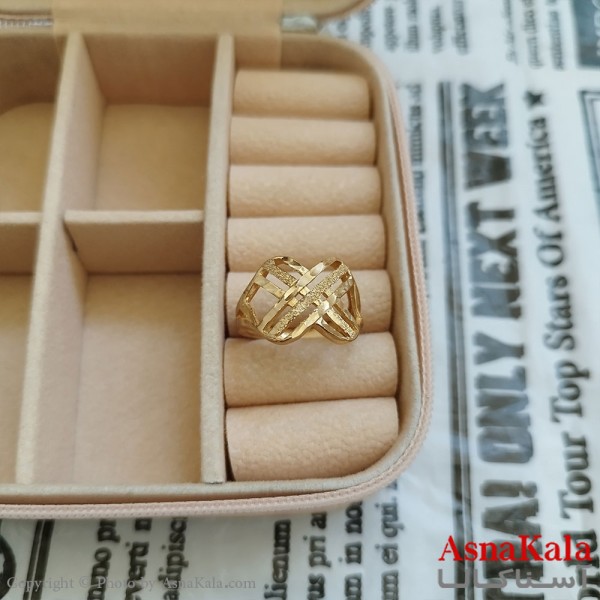 انگشتر زنانه تراش طلاروس رنگ ثابت مشابه طلا  ANG191025W