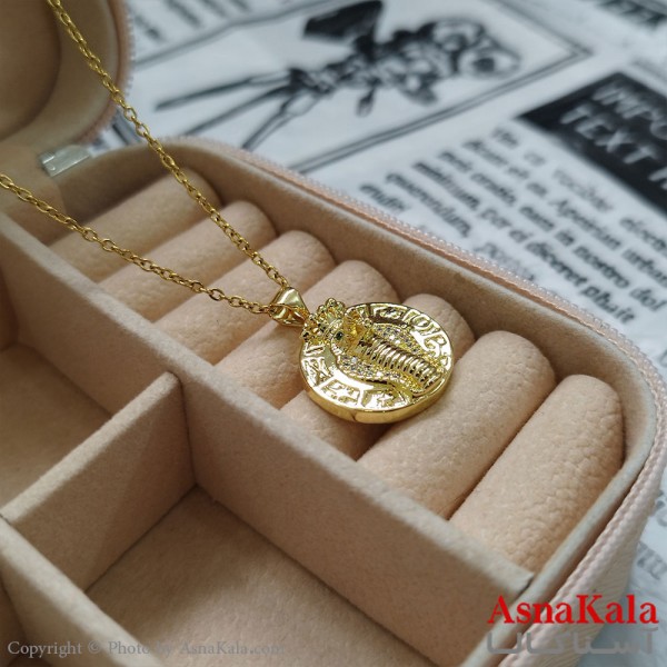 گردنبند مار طلایی دخترانه استیل با زنجیر 45 سانتی متر کد GNB162071W