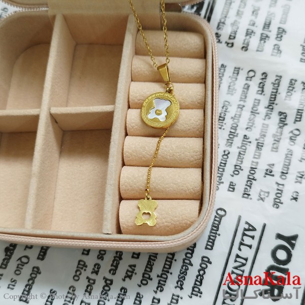 گردنبند طلایی دخترانه استیل با زنجیر 45 سانتی متر کد GNB162076W