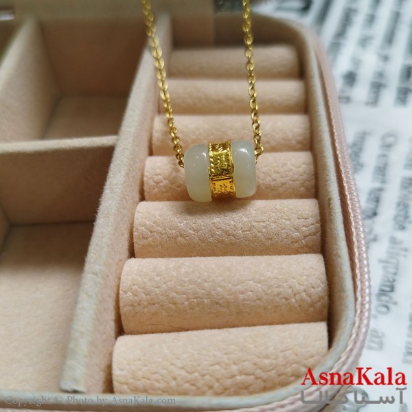 گردنبند گوی طلایی دخترانه استیل با زنجیر 45 سانتی متر کد GNB162080W