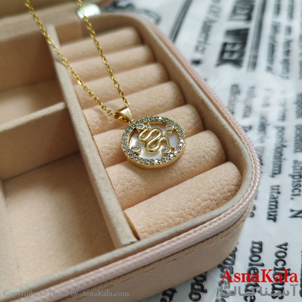 گردنبند مار طلایی دخترانه استیل با زنجیر 45 سانتی متر کد GNB162086W