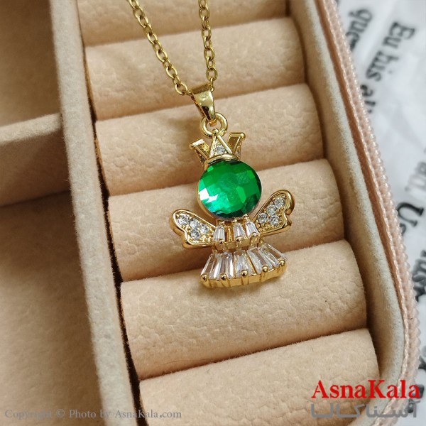 گردنبند طلایی دخترانه استیل با زنجیر 45 سانتی متر کد GNB162094W