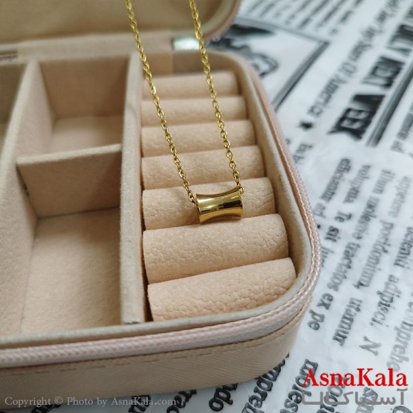 گردنبند گوی طلایی دخترانه استیل با زنجیر 45 سانتی متر کد GNB162099W