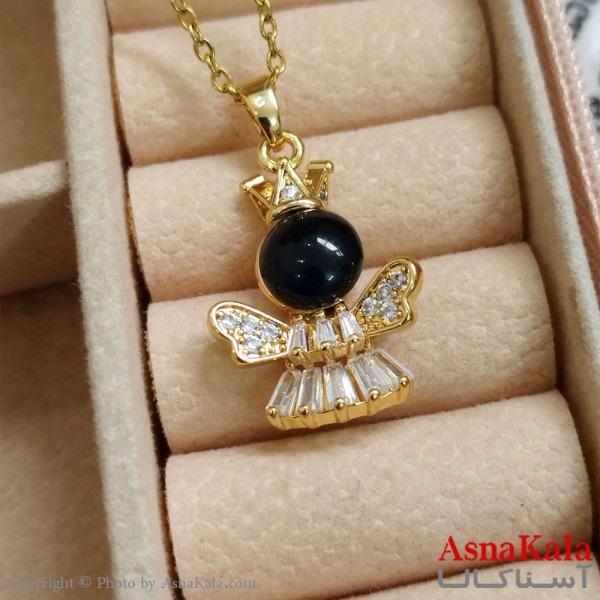 گردنبند طلایی دخترانه استیل با زنجیر 45 سانتی متر کد GNB162101W