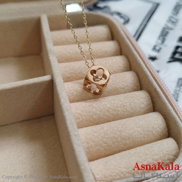 گردنبند طلایی دخترانه استیل با زنجیر 45 سانتی متر کد GNB162106W