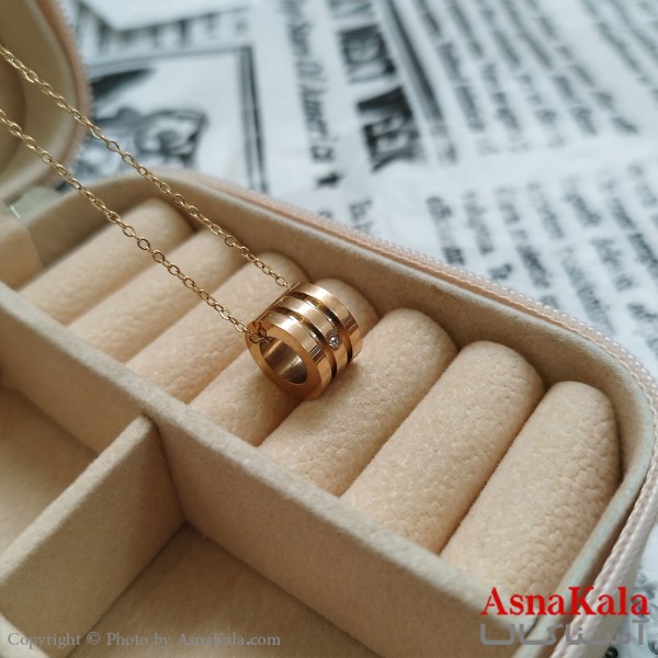 گردنبند طلایی دخترانه استیل با زنجیر 45 سانتی متر کد GNB162115W