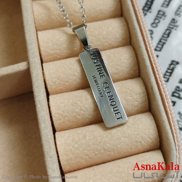 گردنبند نقره ای دخترانه استیل با زنجیر 45 سانتی متر کد GNB162118W