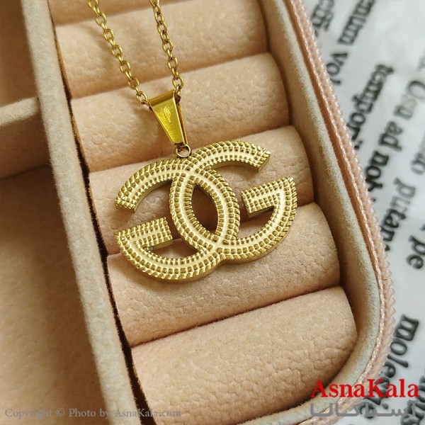 گردنبند گوچی طلایی دخترانه استیل با زنجیر 45 سانتی متر کد GNB162121W