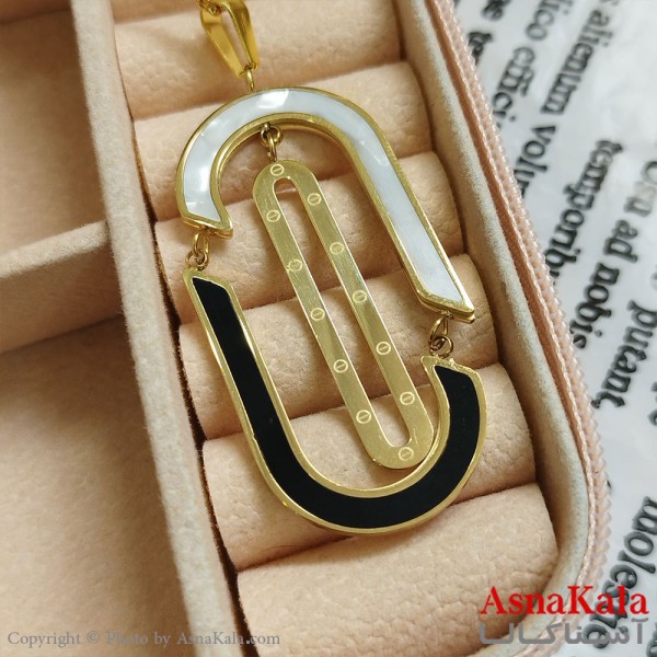 گردنبند کارتیر طلایی دخترانه استیل با زنجیر 45 سانتی متر کد GNB162123W