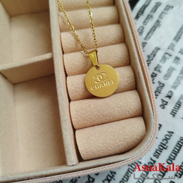 گردنبند کوکوشنل طلایی دخترانه استیل با زنجیر 45 سانتی متر کد GNB162133W