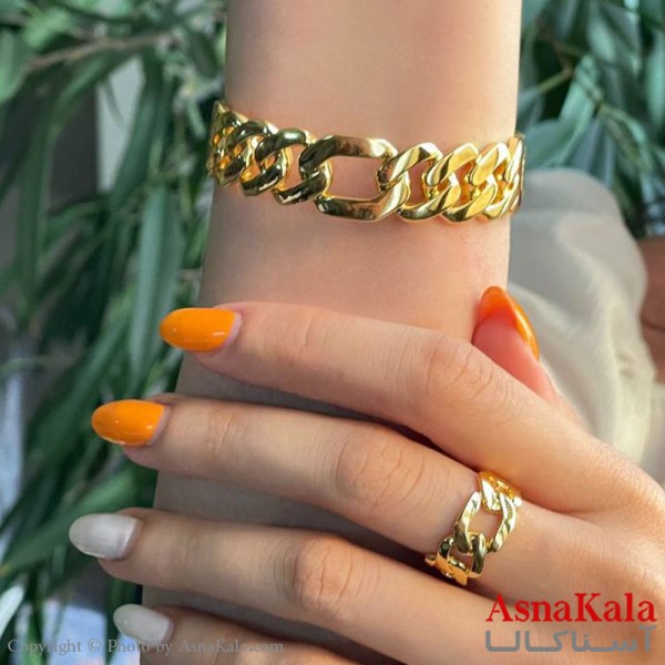 ست زنانه کارتیر شامل  بنگل و انگشتر فری سایز  کد  NIM141047W