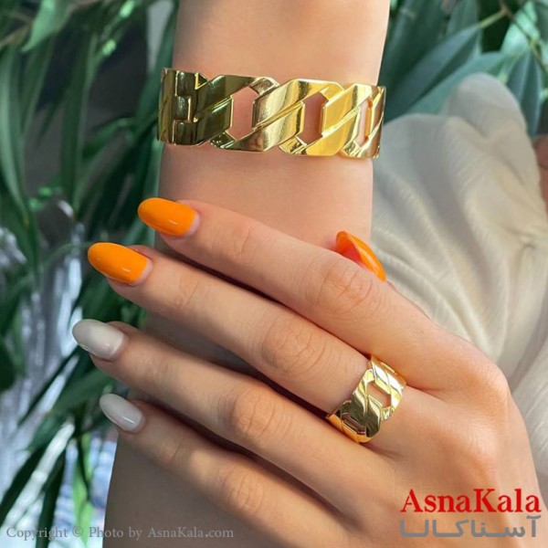 ست زنانه کارتیر شامل  بنگل و انگشتر فری سایز  کد  NIM141048W