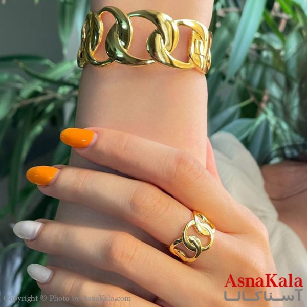 ست زنانه کارتیر شامل  بنگل و انگشتر فری سایز  کد  NIM141049W