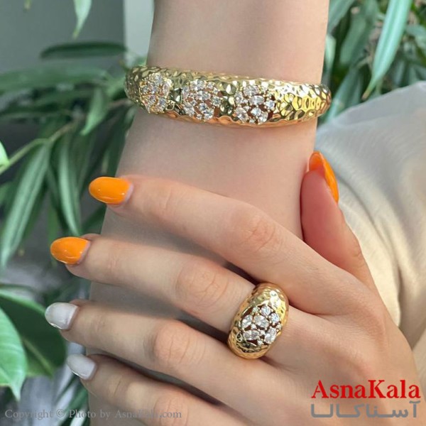 ست زنانه نگیندار شامل  بنگل و انگشتر  کد  NIM141054W