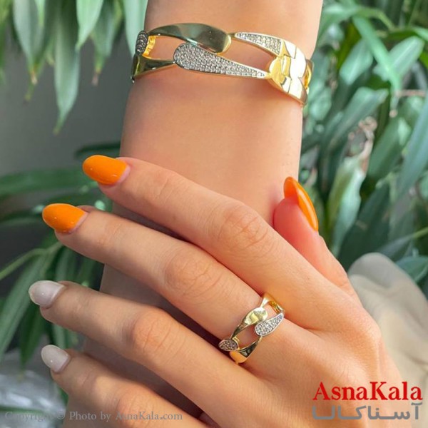 ست زنانه کارتیر نگیندار شامل  بنگل و انگشتر کد NIM141057W