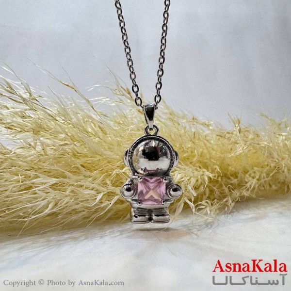 گردنبند نقره ای دخترانه استیل کد GNB162149W