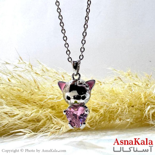 گردنبند نقره ای دخترانه استیل کد GNB162152W