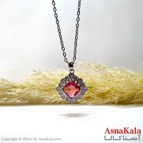 گردنبند نقره ای دخترانه استیل کد GNB162163W