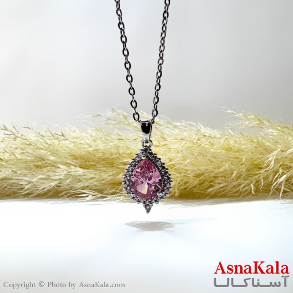 گردنبند نقره ای دخترانه استیل کد GNB162165W