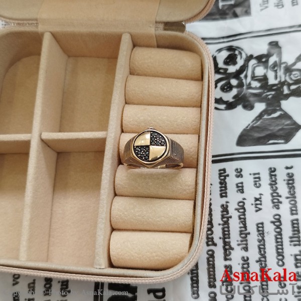 انگشتر طلاروس مردانه نگیندار کد ANG191089W
