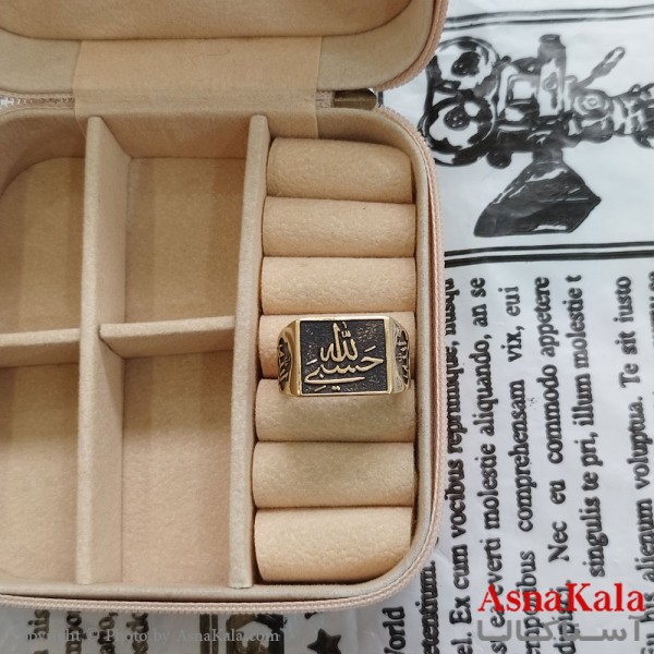 انگشتر طلاروس مردانه حسبی الله کد ANG191101W