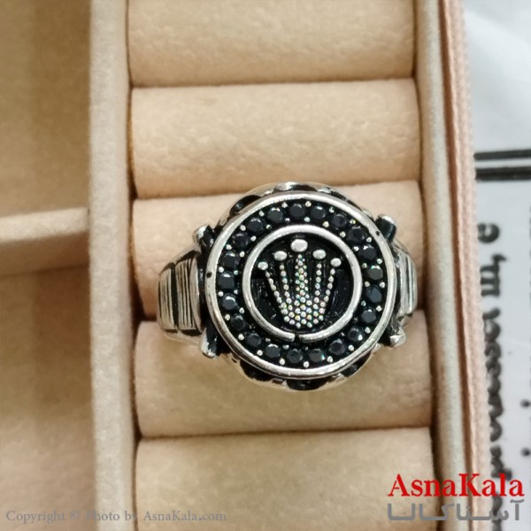 انگشتر نقره روس مردانه نگیندار رولکس کد ANG191108W