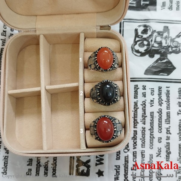 انگشتر نقره روس مردانه نگیندار کد ANG191113W