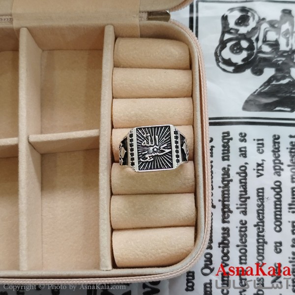 انگشتر نقره روس مردانه حسبی الله کد ANG191116W