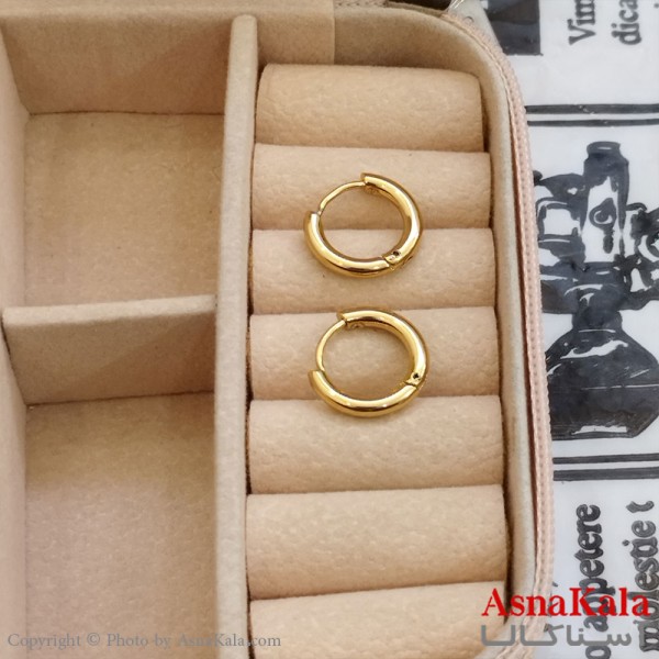 گوشواره حلقه ای کوچک طلایی کد GSH152153W