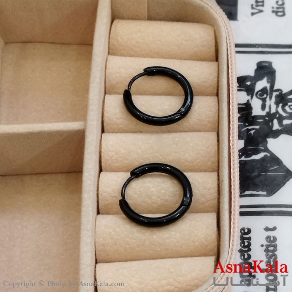 گوشواره حلقه ای کوچک مشکی  کد GSH152155W