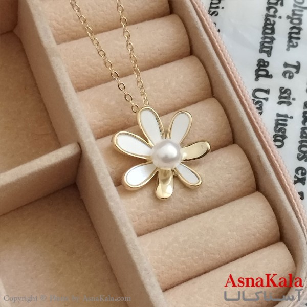 گردنبند مروارید طلایی دخترانه استیل کد GNB162190W