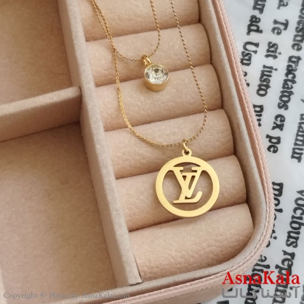 گردنبند دولاین LV لویی ویتون طلایی دخترانه استیل کد GNB162193W