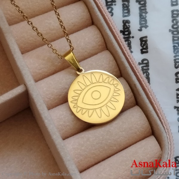 آویز چشم طلایی دخترانه استیل کد GNB162205W