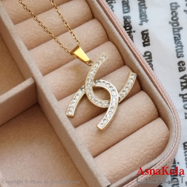 آویز طلایی دخترانه استیل کد GNB162209W