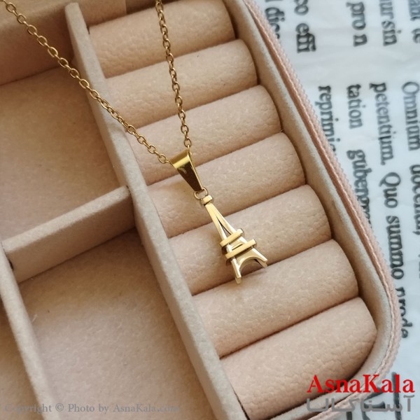 آویز برج ایفل طلایی دخترانه استیل کد GNB162221W