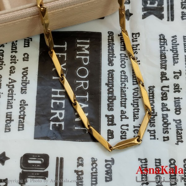 زنجیر کبریتی طلایی استیل 50 سانتی متر  کد GNB162232W