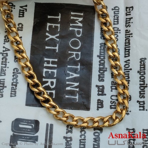 زنجیر کارتیر طلایی استیل 60 سانتی متر 5 میل  کد GNB162239W