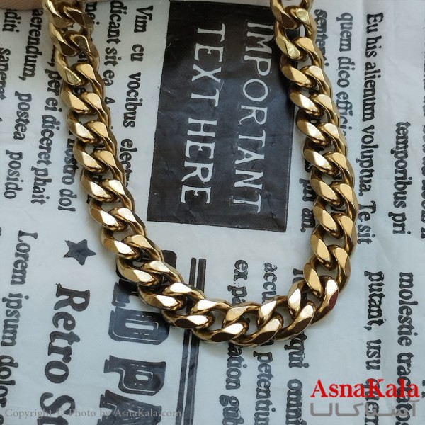 زنجیر کارتیر طلایی استیل 60 سانتی متر 10میل  کد GNB162241W