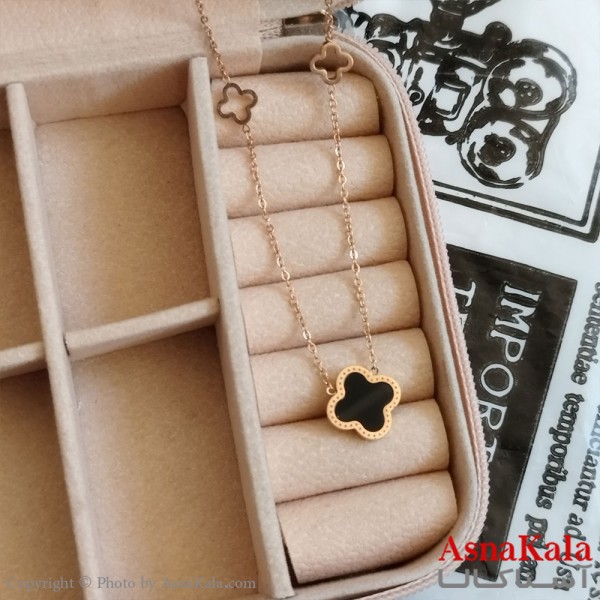 گردنبند ونکلیف دو رو رزگلد دخترانه استیل کد GNB162247W